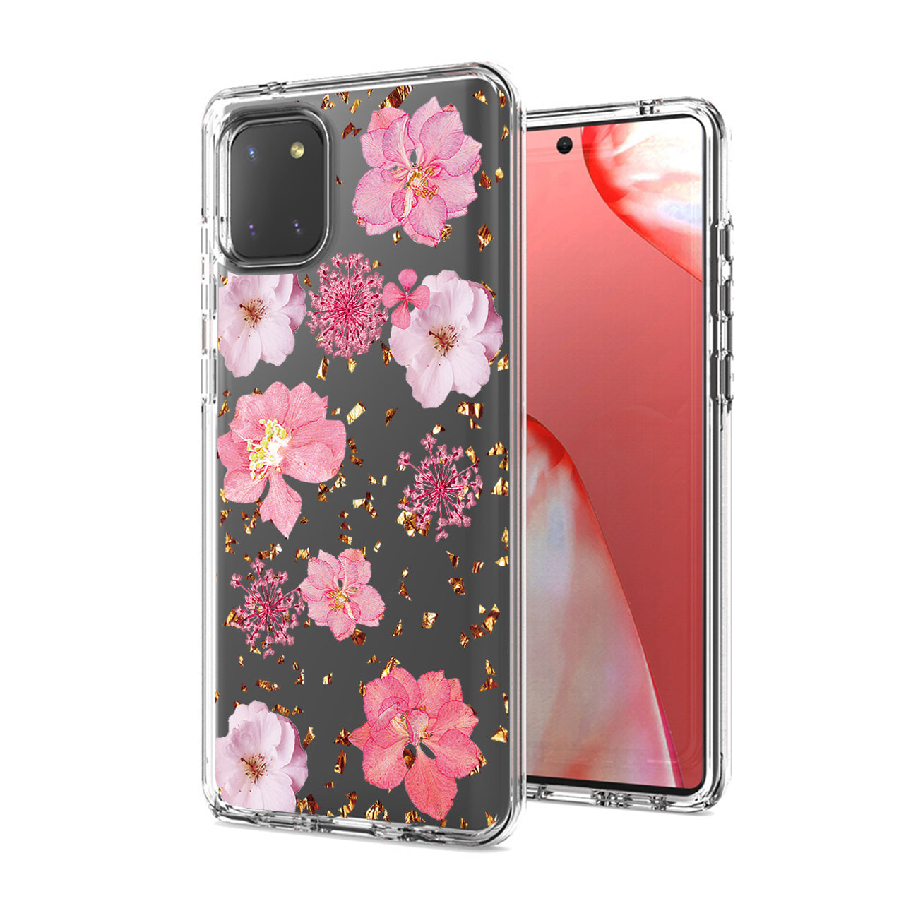 Pressed dried flower Design Phone case for SAMSUNG GALAXY A81/Note 10 Lite/M60S In Pink